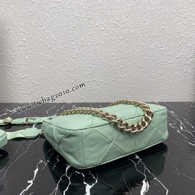 Prada專櫃新款升級版三合一女包 1BC151 普拉達小牛皮純手工菱形拼接鏈條肩背斜挎包 csp1512